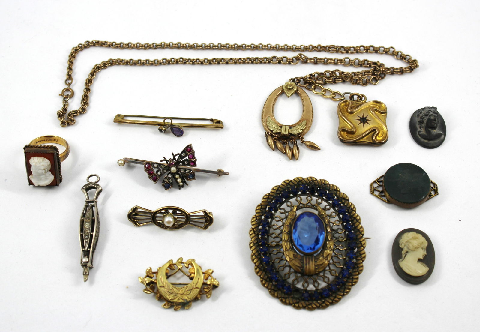 Victorian Manner Brooches & Cameo, 11 Pcs (1 of 8)
