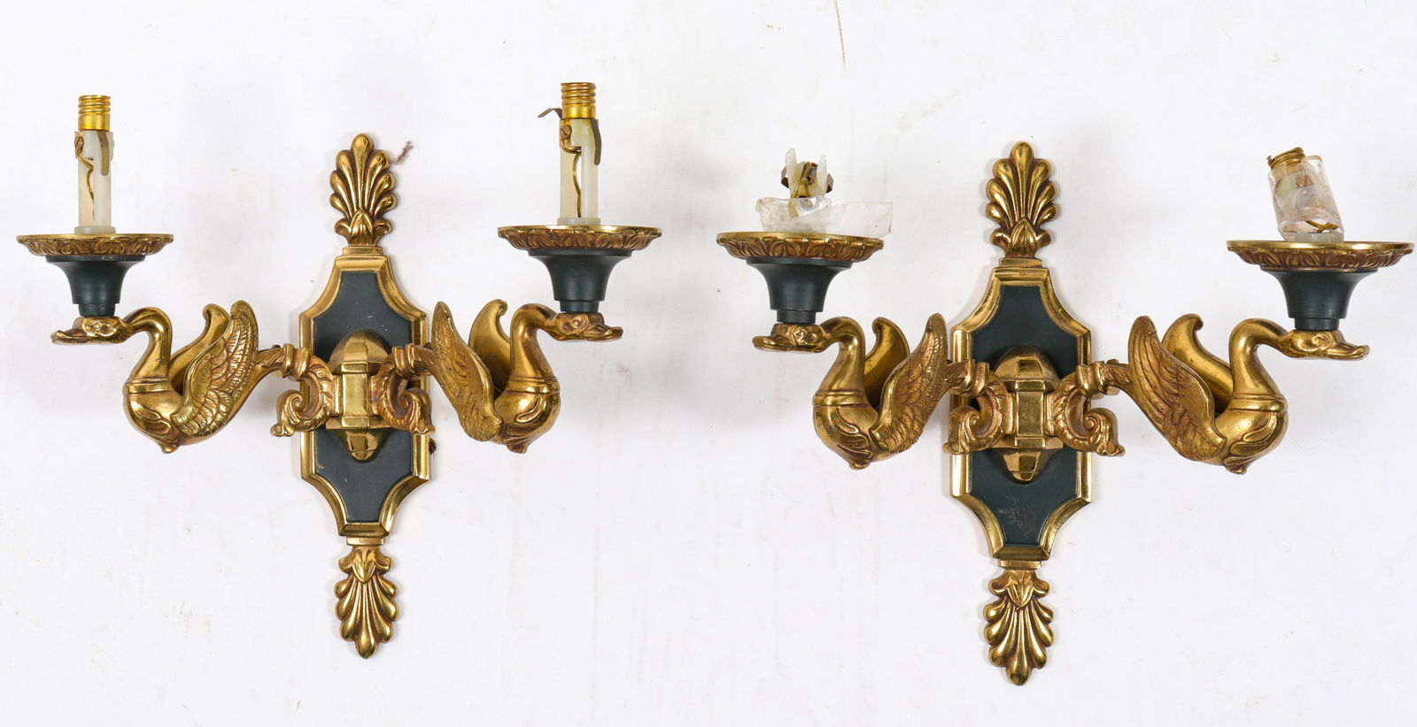 Neoclassical Manner Brass 2-Light Wall Sconces, Pr (1 of 4)