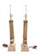 Carved Wood Columnar Table Lamps, Pair - 3