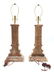 Carved Wood Columnar Table Lamps, Pair - 4