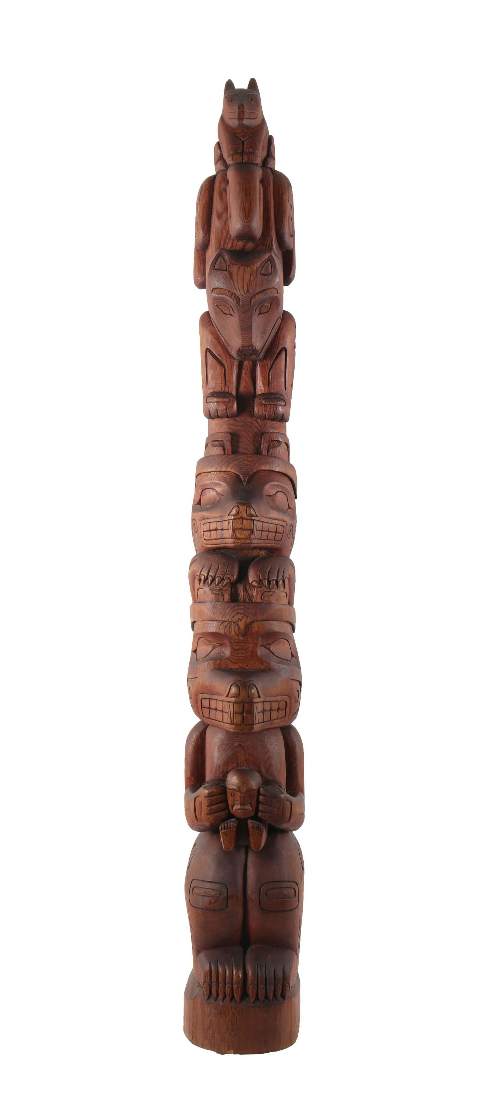 Pacific Northwest Carved Wood Totem Pole (1 of 11)