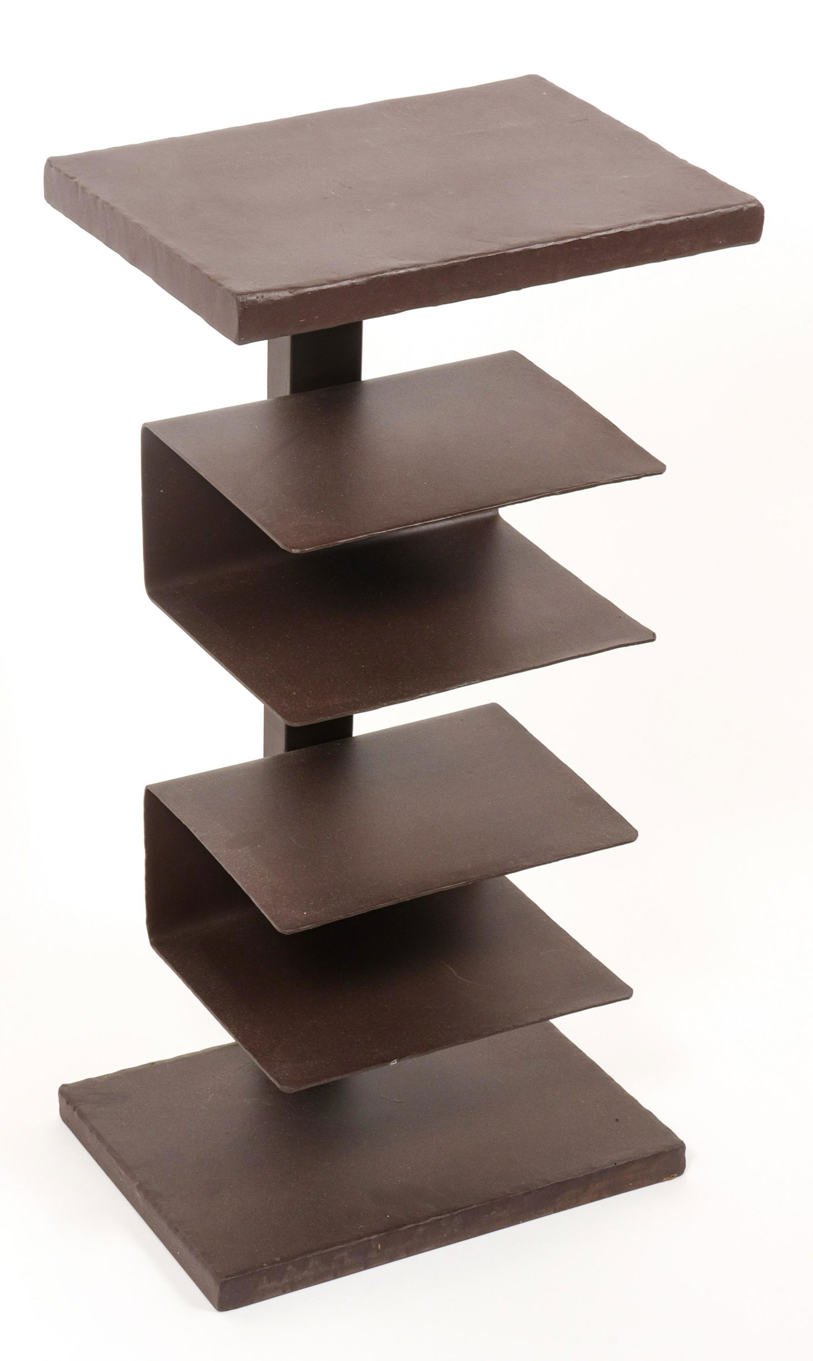 Modern Black Metal Bookshelf Pedestal Side Table (1 of 4)