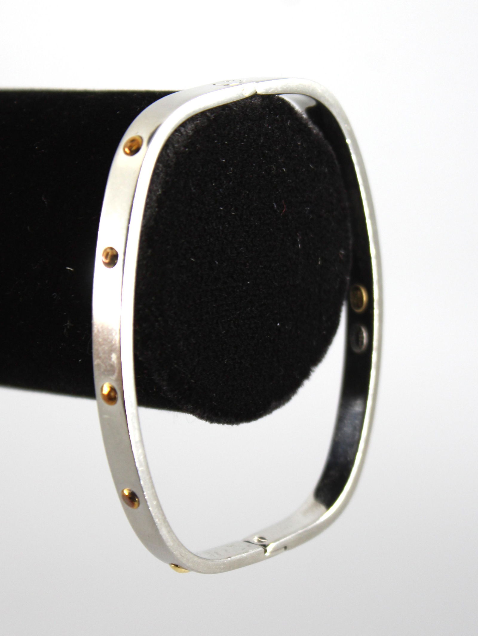 Milor Designer 18K Yellow & Rose Gold Steel Bangle (1 of 6)