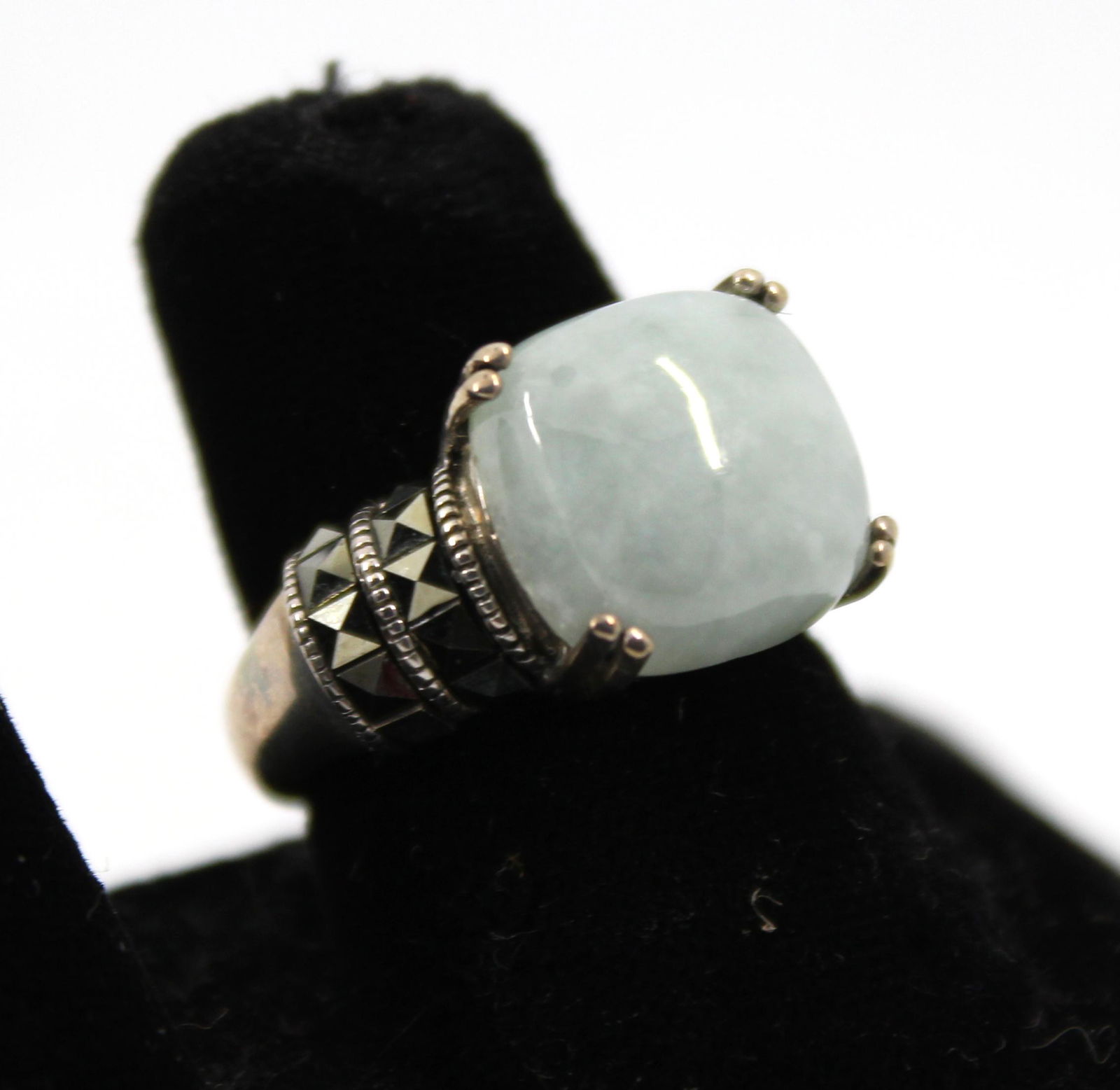Sterling Silver, Jade, & Marcasite Ring (1 of 7)