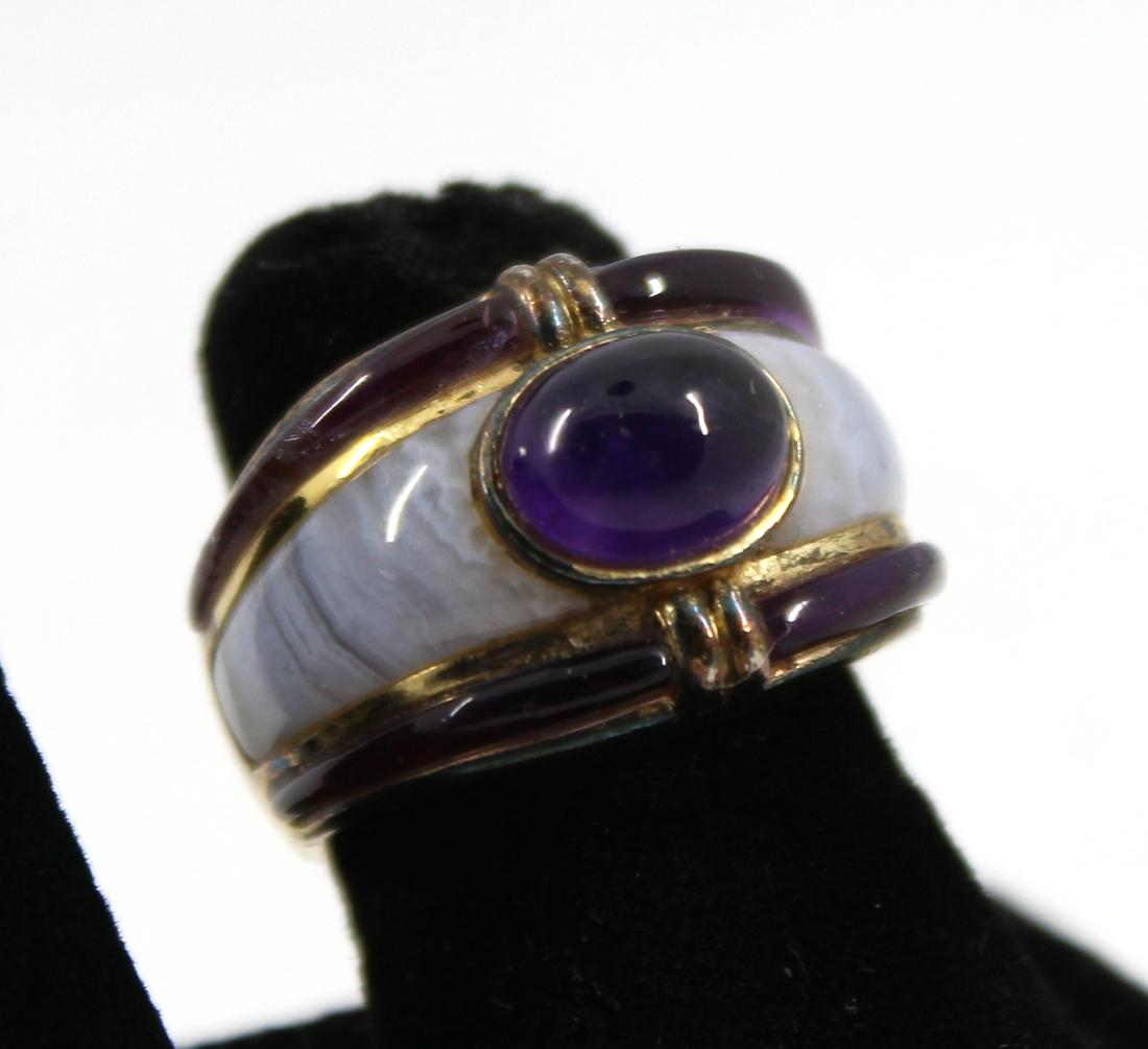 Vermeil Amethyst & Agate Ring (1 of 6)