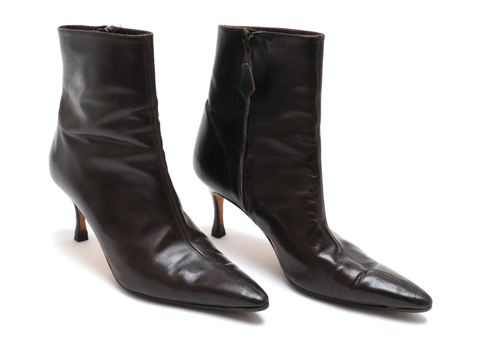 Manolo Blahnik Leather Ankle Boots, Size 38 (1 of 5)
