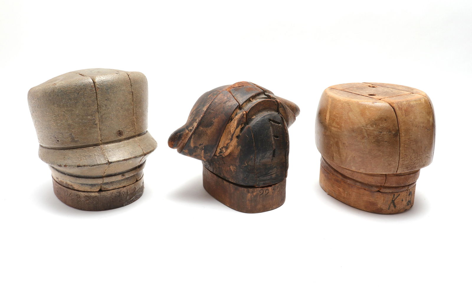 Vintage Millinery Wood Puzzle Block Hat Molds, 3 (1 of 6)