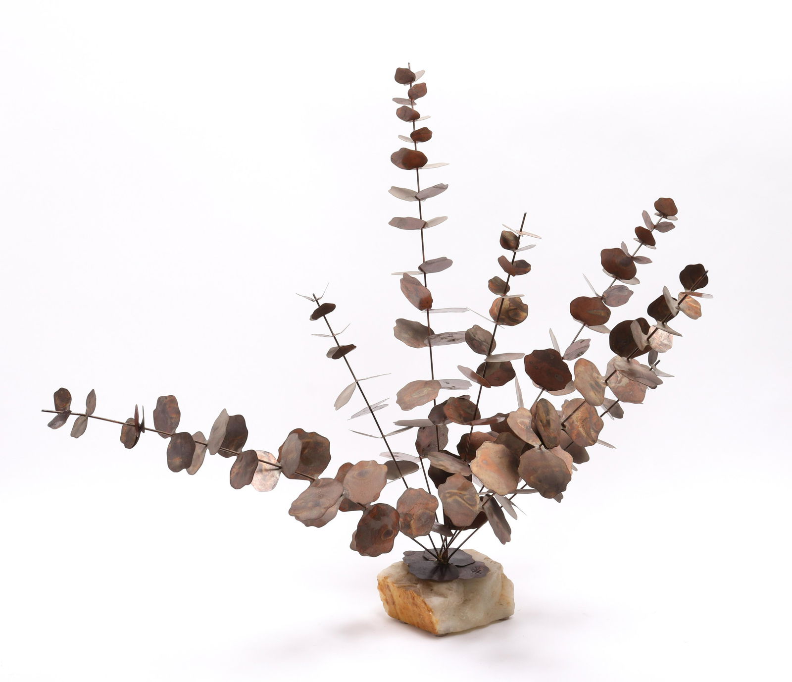 Mid-Century Copper Eucalyptus Branch Sculpture (1 of 3)