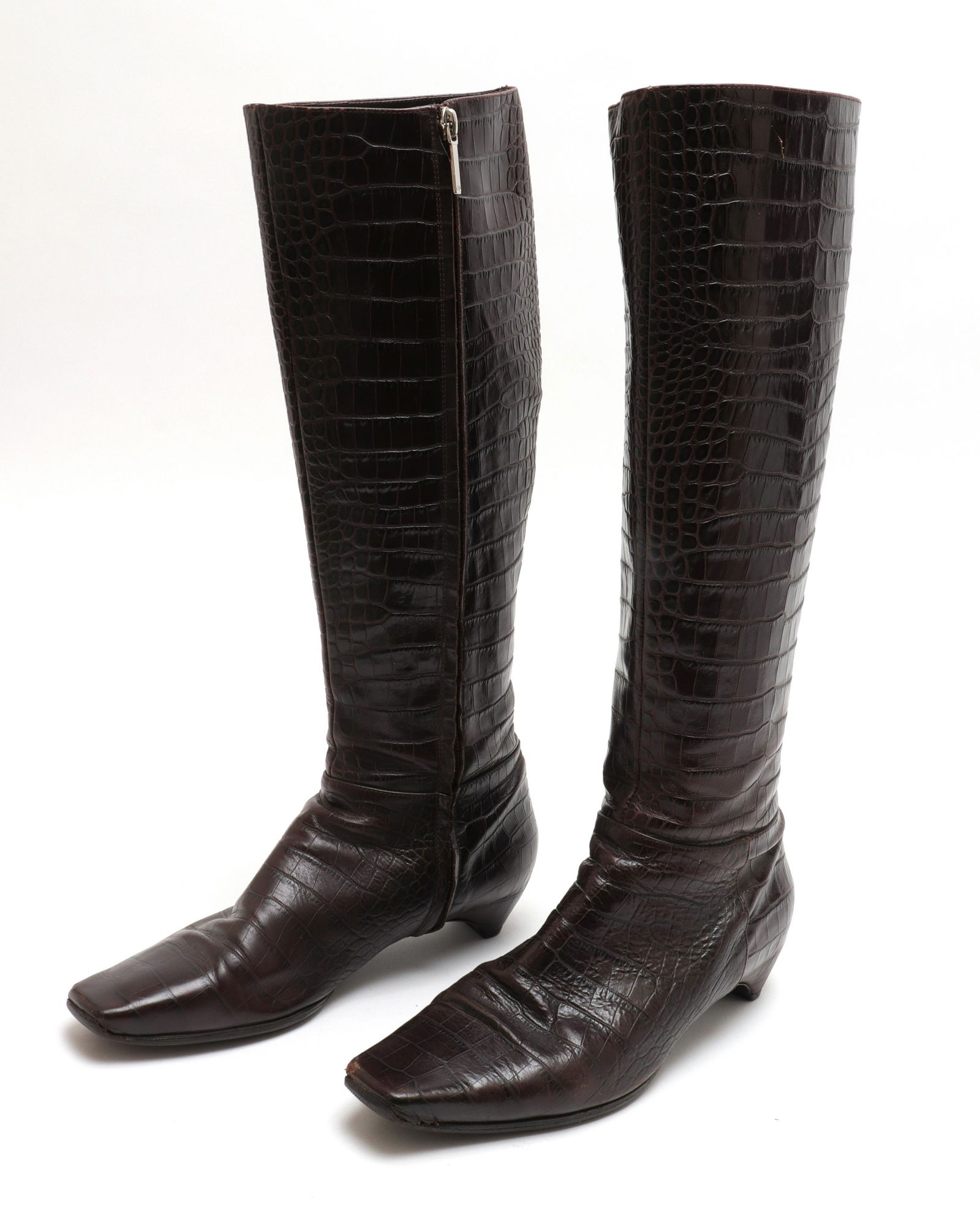 Dior "Flight" Knee High Alligator Boots, Size 37.5 (1 of 5)