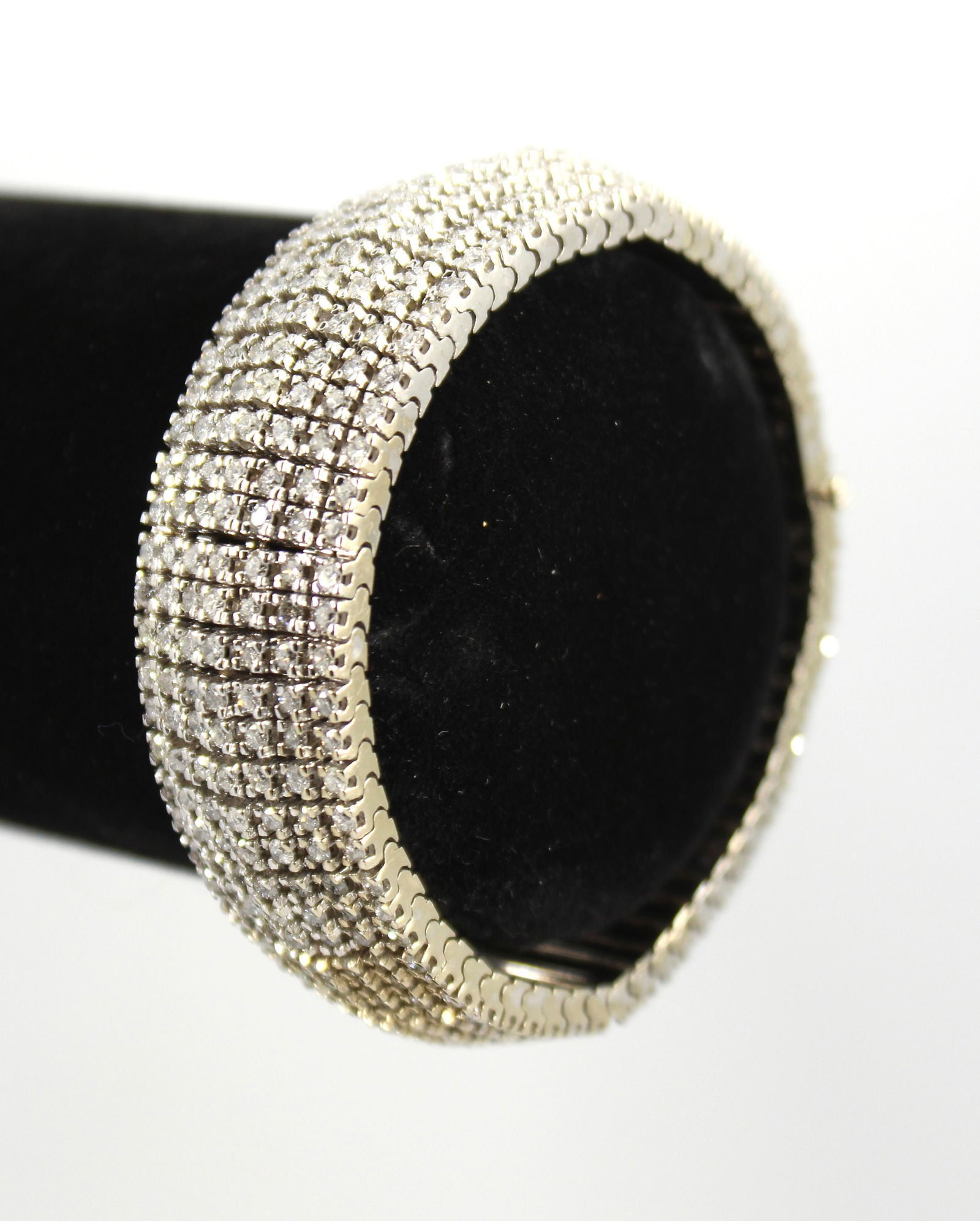 14K White Gold & Diamond Wide Bracelet (1 of 6)