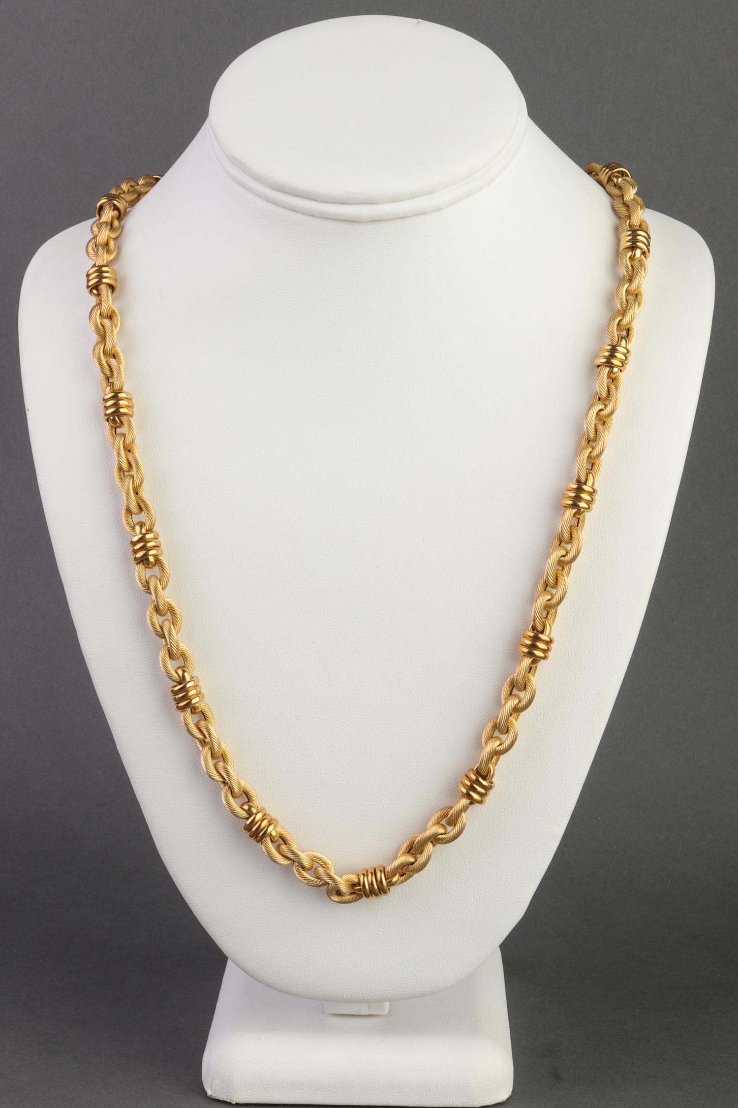 Italian 18K Yellow Gold Hollow Link Chain Necklace (1 of 5)