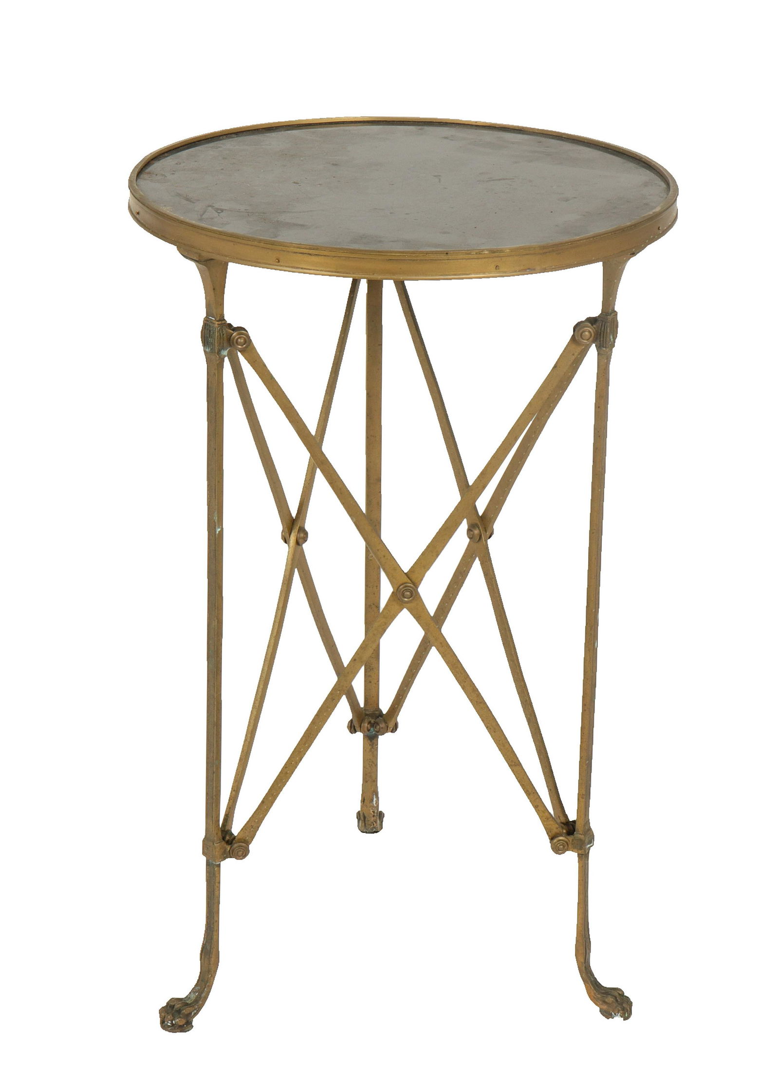Empire Style Gueridon, Gilt Brass & Stone Top (1 of 2)