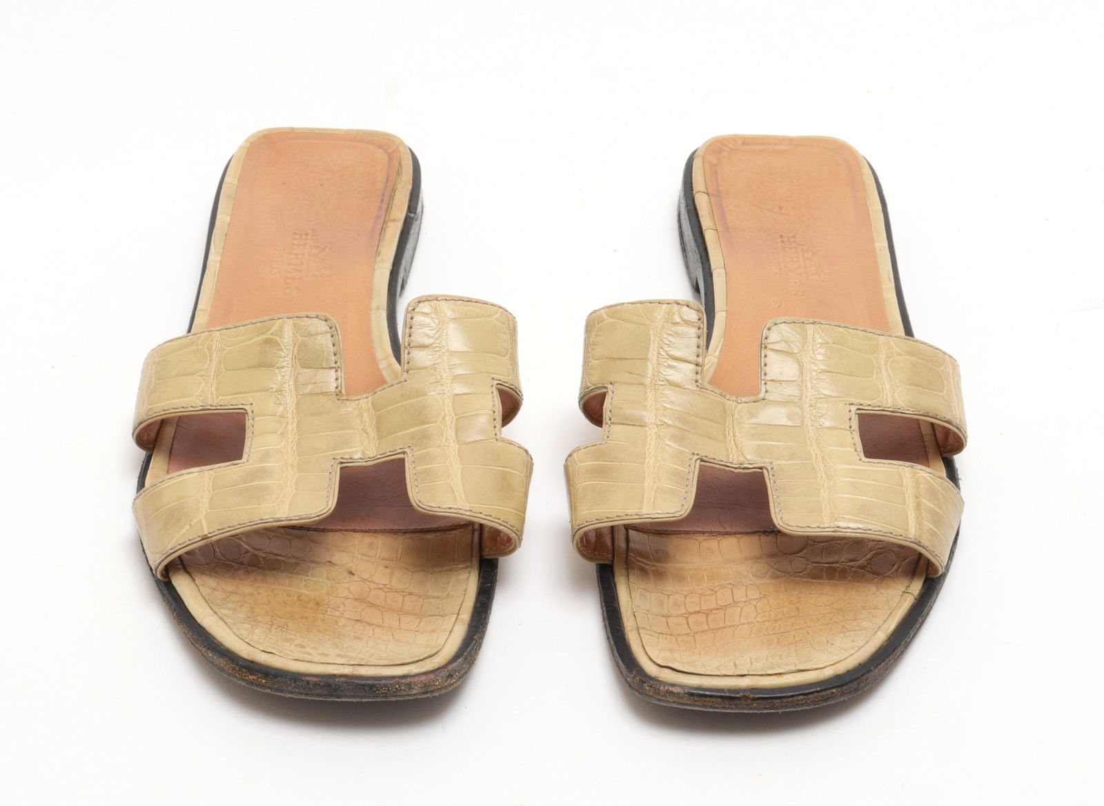 Hermes "Oran" Leather Sandals, Size 37 (1 of 5)
