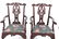 Chippendale Style Upholstered Arm Chairs, Pair - 2