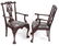 Chippendale Style Upholstered Arm Chairs, Pair - 6
