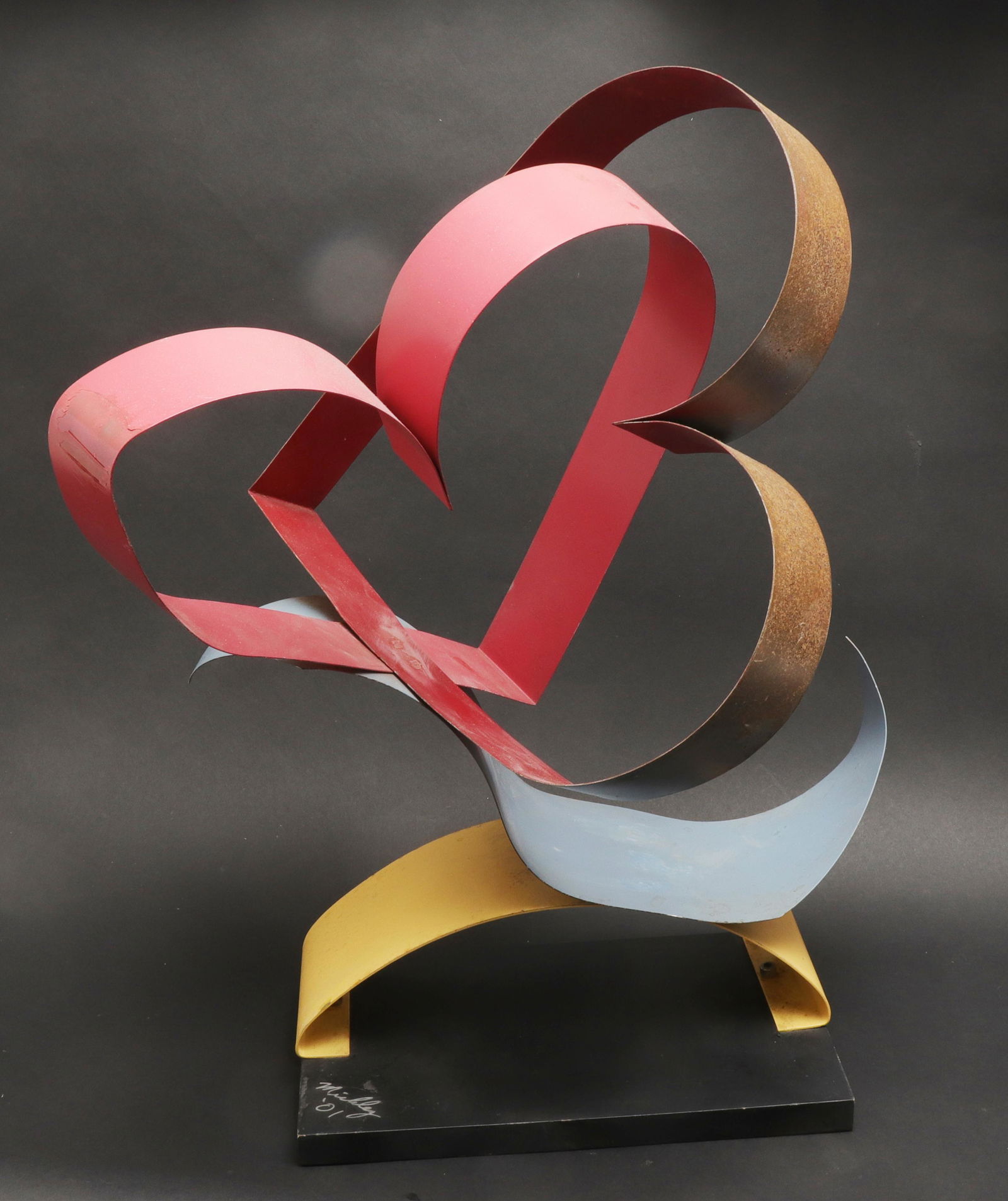 Illegibly Signed Folk Art "Heart" Metal Sculpture (1 of 6)