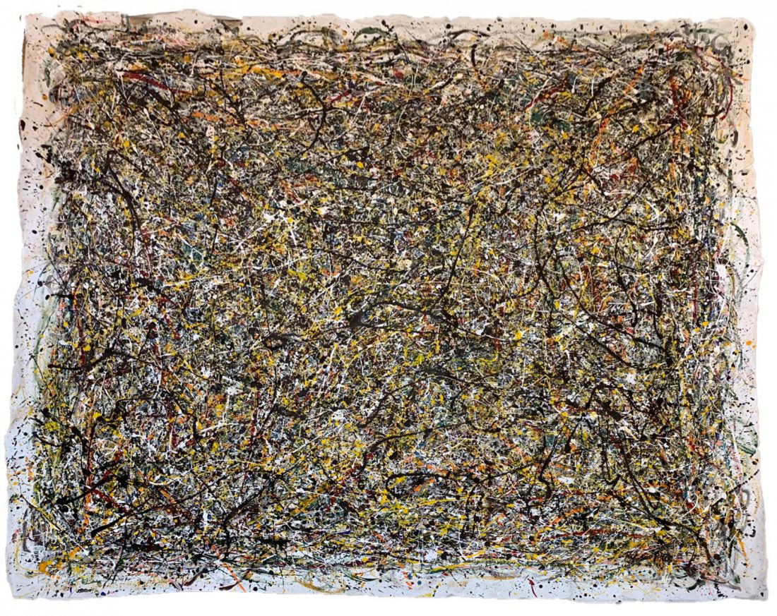 Jackson Pollock Style Large Abstract Oil on Canvas (1 of 4)