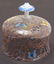 Moser Style Enameled Glass Dome w Butterflies - 2