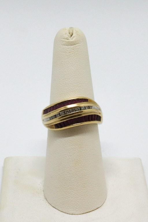 Vintage 14K Yellow Gold Diamond & Ruby Ring (1 of 5)