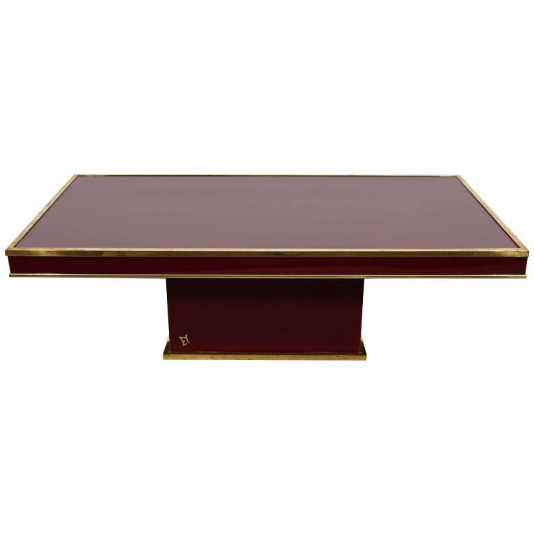 Eric Maville Lacquer & Brass Modern Coffee Table (1 of 9)