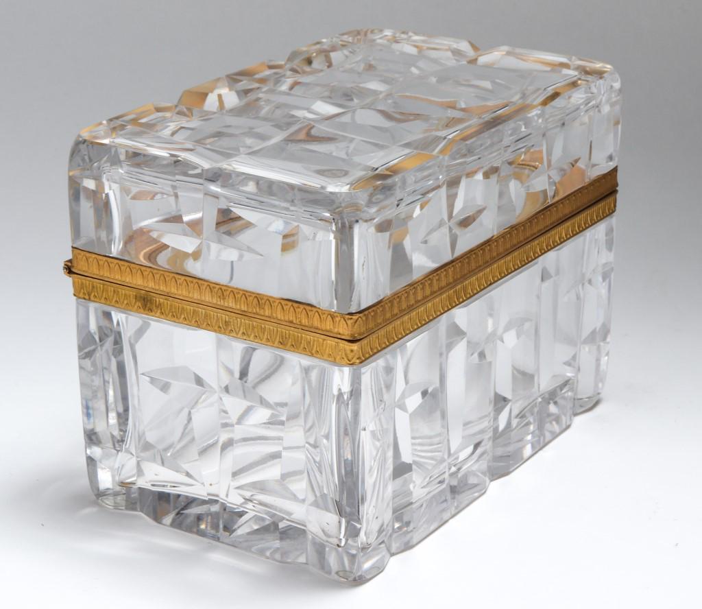 French Ormolu Mounted Cut Glass Hinged Box (1 of 5)