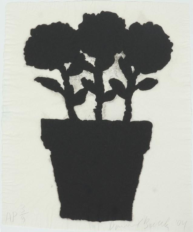 Donald Baechler "Flower Pot" Ink on Paper Print (1 of 4)