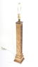 Bronze Square Columnar Lamp w Relief Grapevines - 4