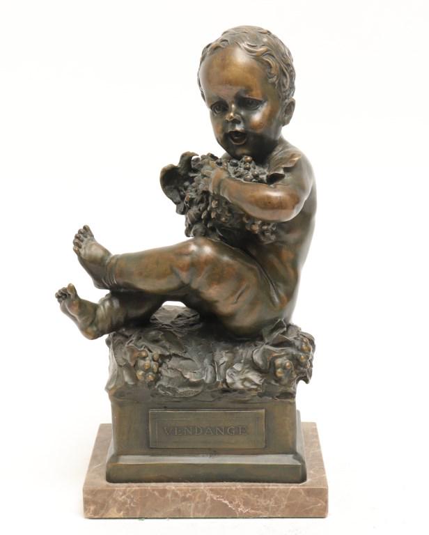 Gerart Signed "Vendange" Bronze Figural Sculpture (1 of 8)