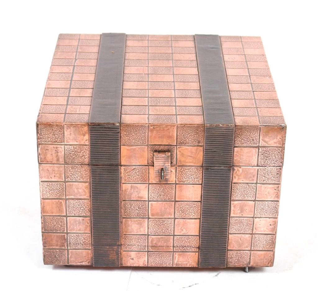 Maitland-Smith Style Copper Clad Trunk Side Table (1 of 8)