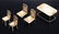 Sterling Silver Miniature Furniture, 5 Pcs. - 3