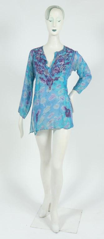 Calypso Embroidered Silk Blouse / Tunic (1 of 5)