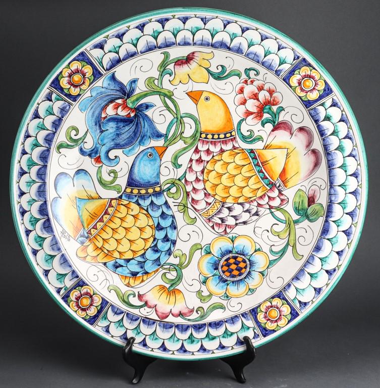 Italian Ceramic Monumental Charger Signed Apolito (1 of 5)