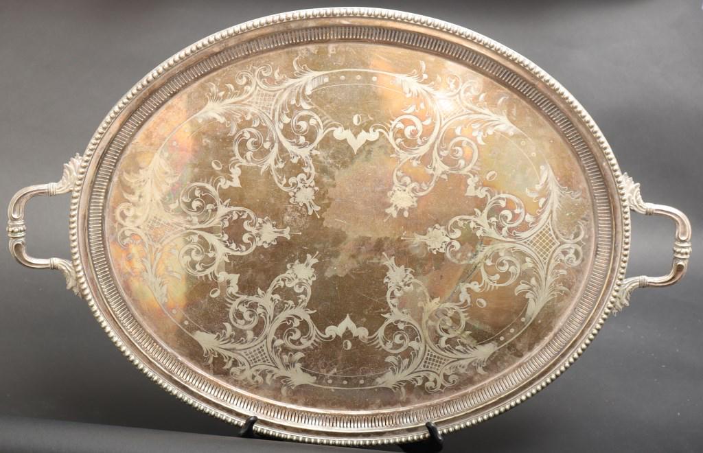 Large English Silver-Plate Serving Tray, ca. 1900 (1 of 6)