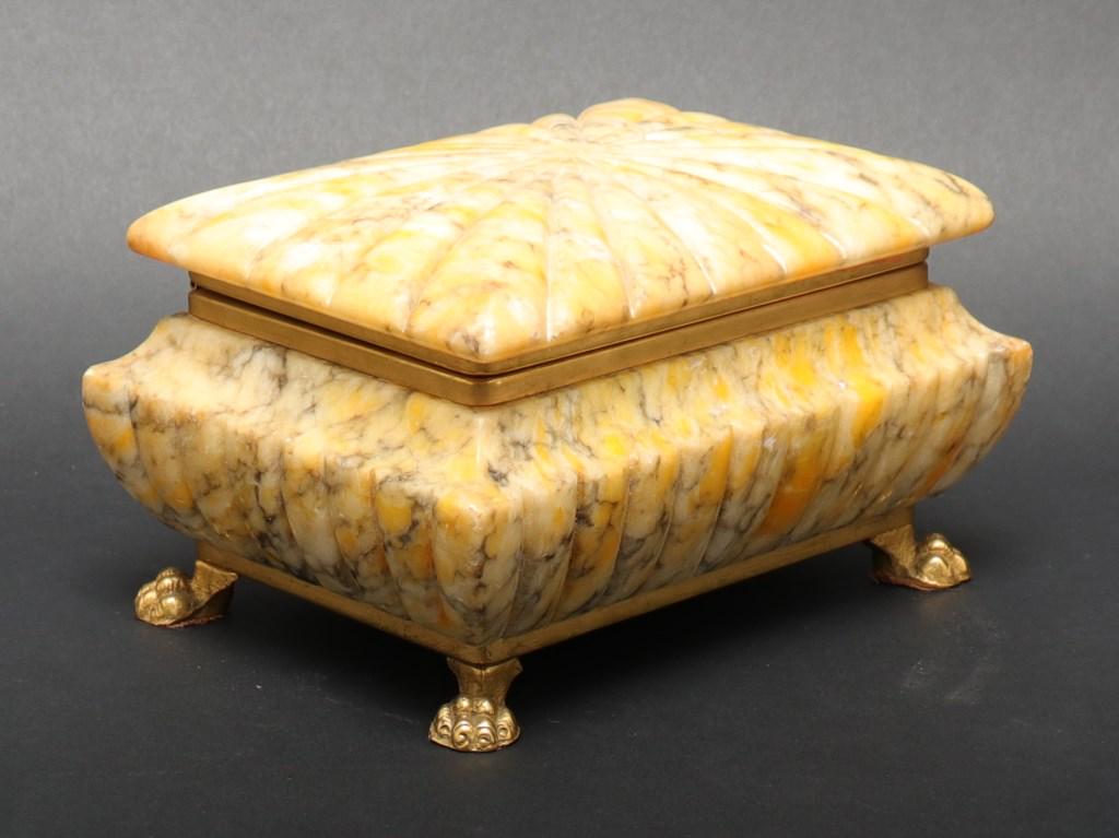 Italian Variegated Yellow Marble Dresser Box (1 of 6)
