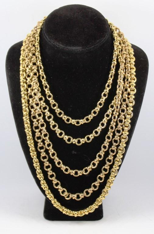 Designer Costume Gold-Tone Chain Necklaces, 3 (1 of 6)
