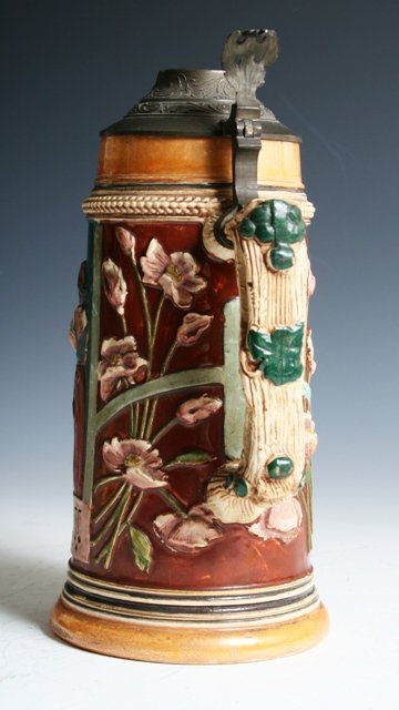 German Art Nouveau Porcelain Beer Stein - 4