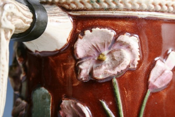 German Art Nouveau Porcelain Beer Stein - 9