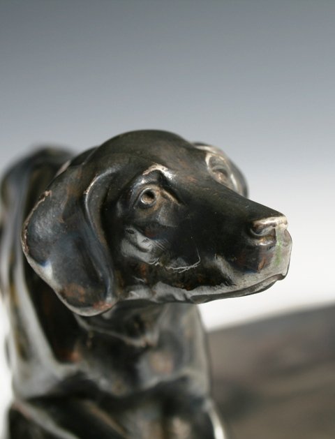 Kaiser White-Metal Hunting-Dog Inkwell - 4