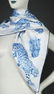 Hermes "Big Cats" Blue & White Silk Scarf - 2