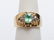 14K Yellow Gold Emerald & Diamond Ring