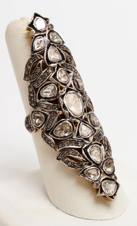 14K Yellow Gold & Silver Rose-Cut Diamond Ring (1 of 4)