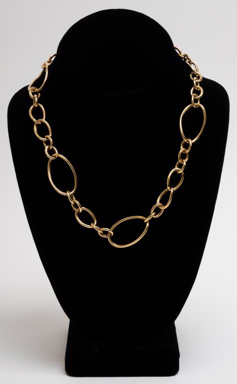 Italian 18K Yellow Gold Oval Link Chain Necklace (1 of 3)