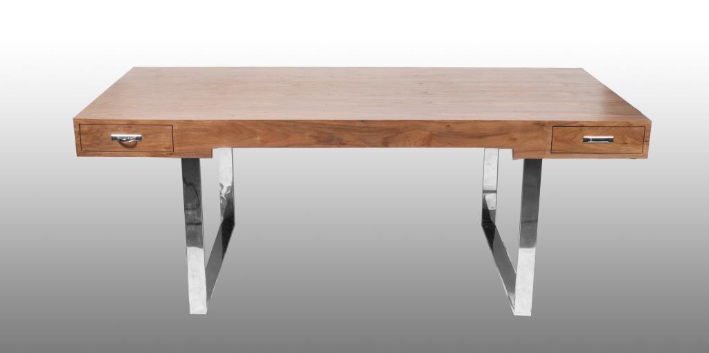Modern Executive Desk w Chromed Metal Base (1 of 7)