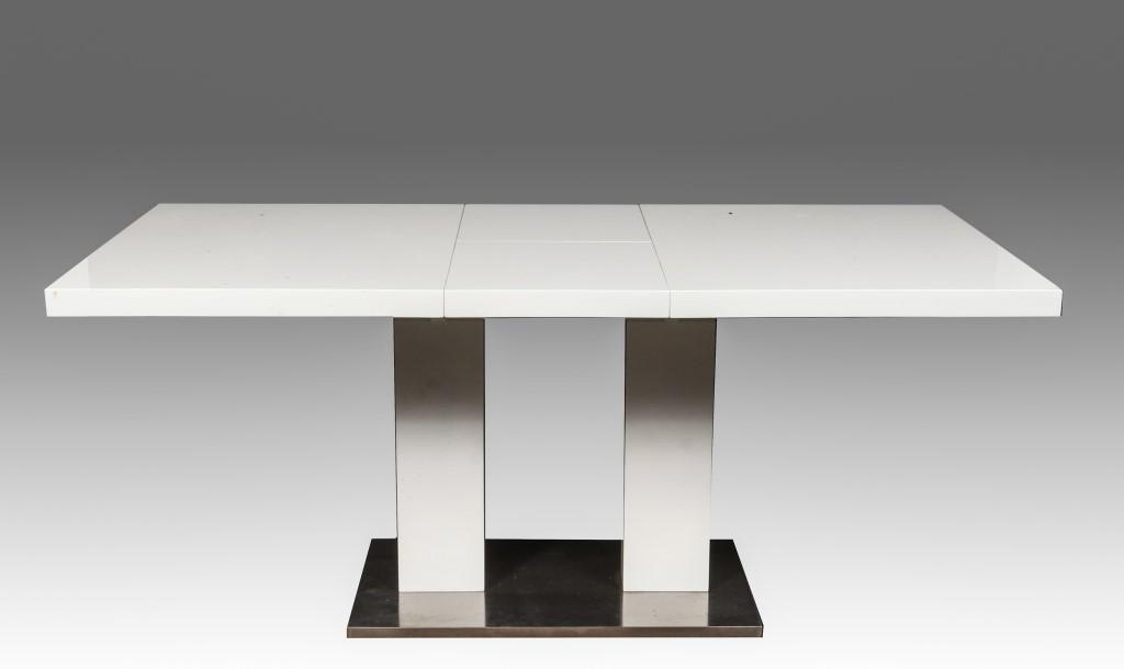 Modern White Lacquered Extendable Dining Table (1 of 8)