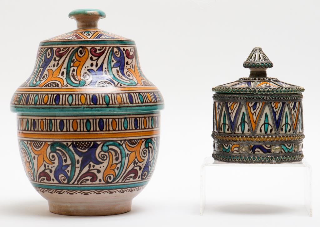 Moroccan Ceramic Covered Box and Urn, 2 (1 of 13)