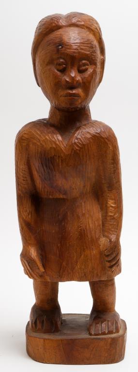 Folk Art Carved Female Figural Wood Sculpture (1 of 9)