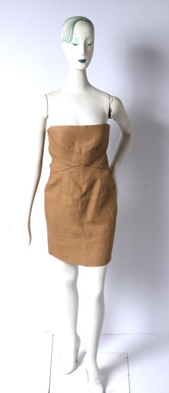 Bill Blass Linen Strapless Dress (1 of 5)