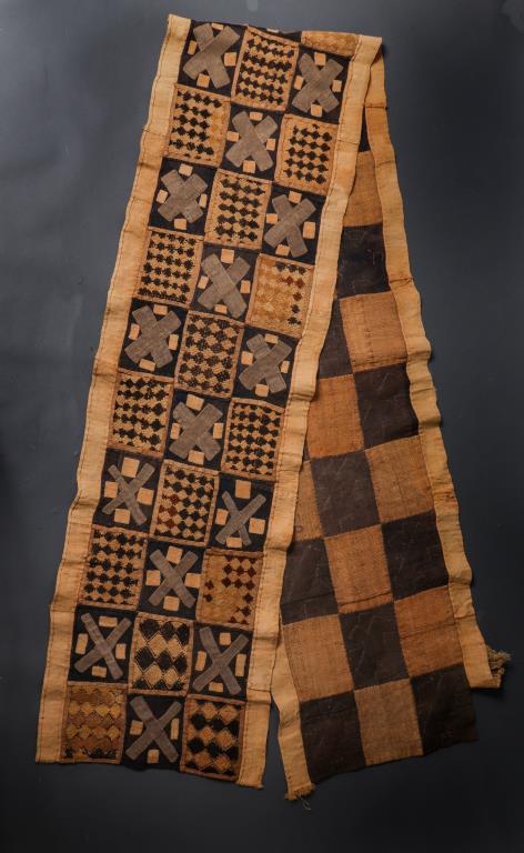 Signed African Kuba Raffia Cloth Textile, Congo (1 of 7)