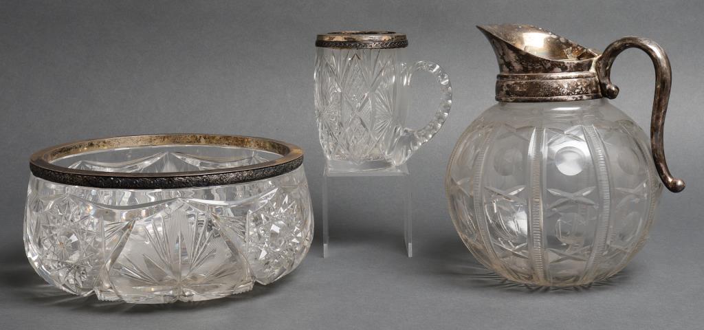 Silver & Silver-Plate Mounted Cut Glass Vessels, 3 (1 of 15)
