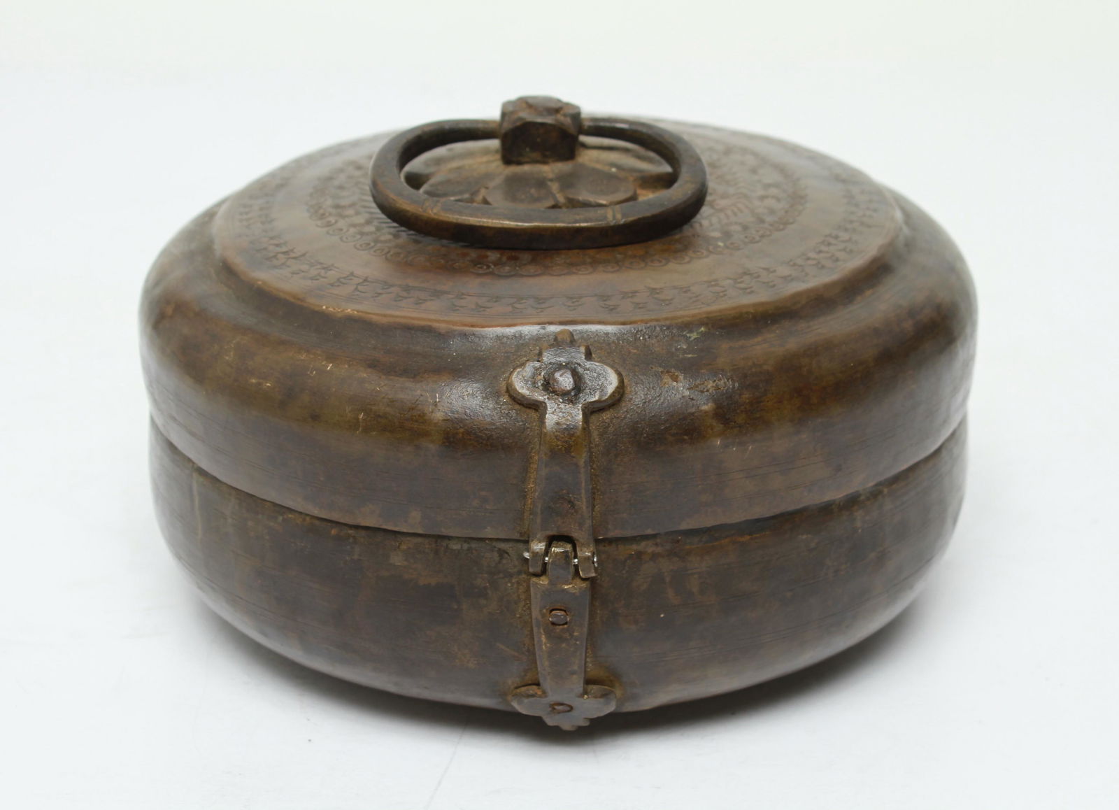 Indian Stamped Metal Betel Nut or Pandan Container (1 of 8)